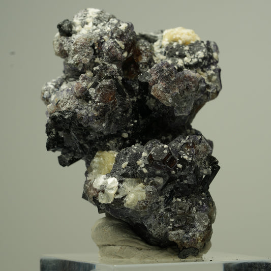 Bunte Phantom Fluorit, Schörl Turmalin, Hyalit Opal, Muskovit Erongo, Namibia 48*33*22mm #13799