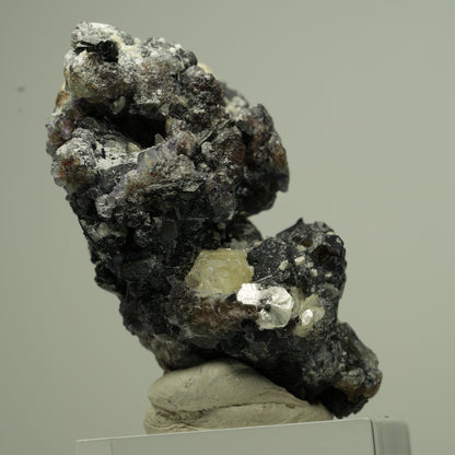 Bunte Phantom Fluorit, Schörl Turmalin, Hyalit Opal, Muskovit Erongo, Namibia 48*33*22mm #13799