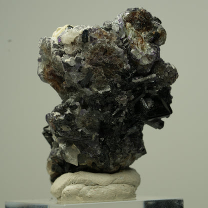 Bunte Phantom Fluorit, Schörl Turmalin, Hyalit Opal, Muskovit Erongo, Namibia 48*33*22mm #13799