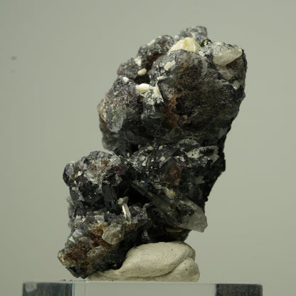 Bunte Phantom Fluorit, Schörl Turmalin, Hyalit Opal, Muskovit Erongo, Namibia 48*33*22mm #13799