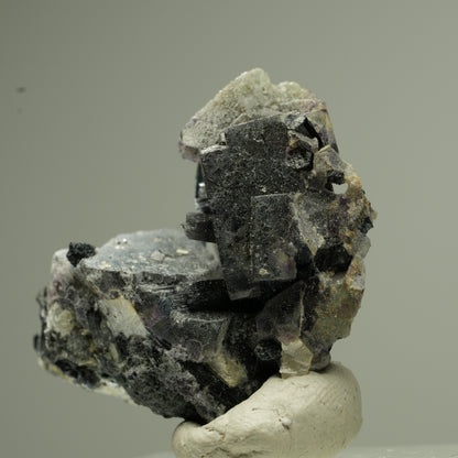 Bunte Phantom Fluorit Würfel, Schörl Turmalin, Muskovit Erongo, Namibia 32*25*14mm #13800
