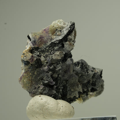 Bunte Phantom Fluorit Würfel, Schörl Turmalin, Muskovit Erongo, Namibia 32*25*14mm #13800