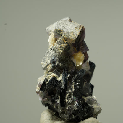 Colorful Phantom Fluorite Cube, Schorl Tourmaline, Muscovite Erongo, Namibia 30*19*16mm #13801