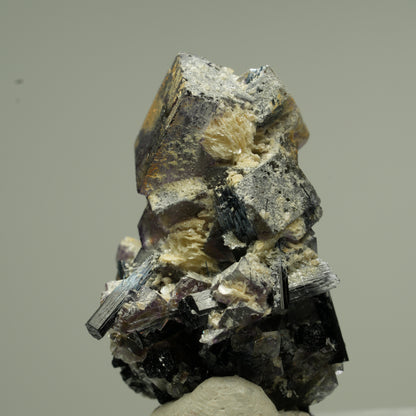 Colorful Phantom Fluorite Cube, Schorl Tourmaline, Muscovite Erongo, Namibia 30*19*16mm #13801