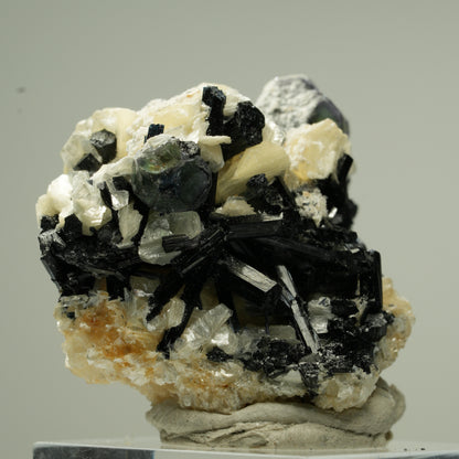 Bunte Phantom Fluorit Würfel, Schörl Turmalin, Muskovit Erongo, Namibia 36*34*28mm #13802