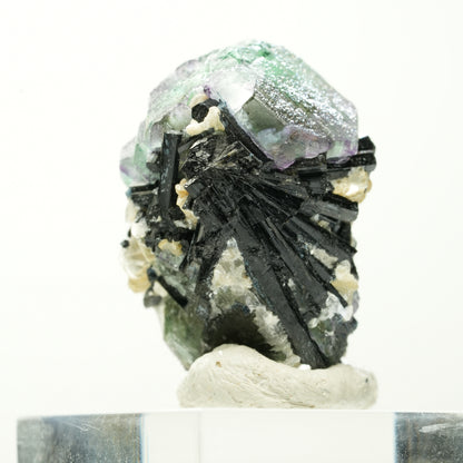 Phantom Fluorit hexagonal, Schörl Turmalin, Muskovit Erongo, Namibia 31*22*19mm #13803