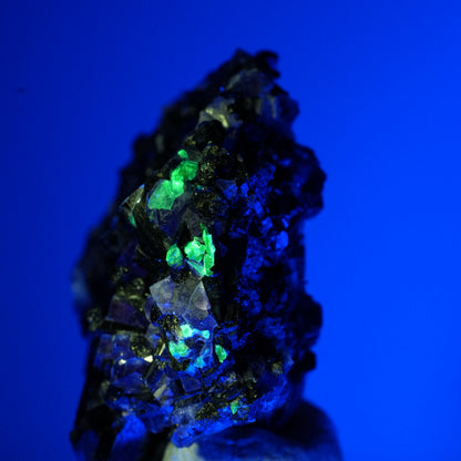 Bunte Phantom Fluorit, Schörl Turmalin, Hyalit Opal, Muskovit Erongo, Namibia 41*34*21mm #13804