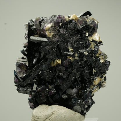 Bunte Phantom Fluorit, Schörl Turmalin, Hyalit Opal, Muskovit Erongo, Namibia 41*34*21mm #13804