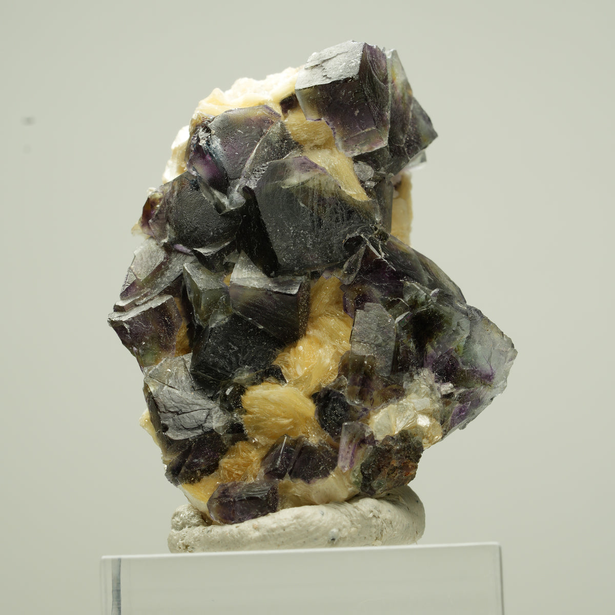 Bunte Phantom Fluorit Würfel, Schörl Turmalin, Muskovit Erongo, Namibia 40*30*22mm #13809