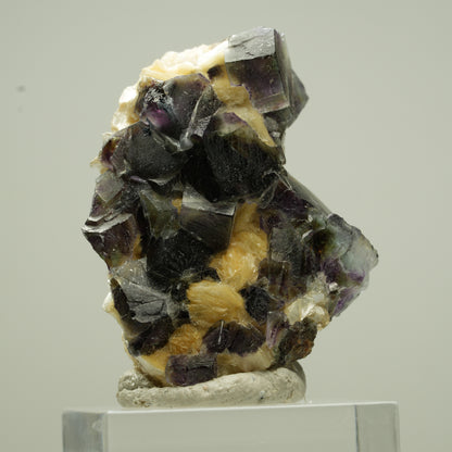 Bunte Phantom Fluorit Würfel, Schörl Turmalin, Muskovit Erongo, Namibia 40*30*22mm #13809