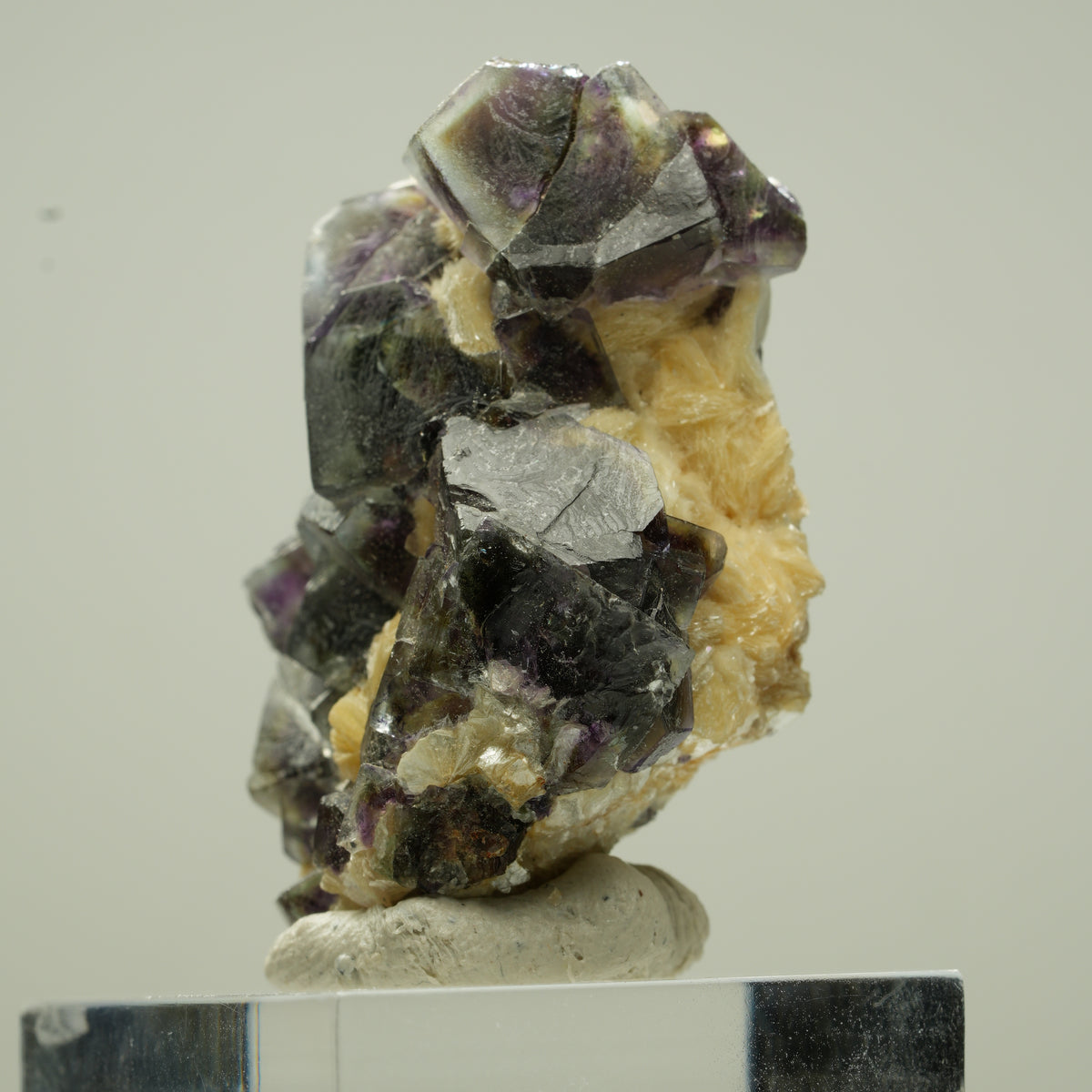 Bunte Phantom Fluorit Würfel, Schörl Turmalin, Muskovit Erongo, Namibia 40*30*22mm #13809