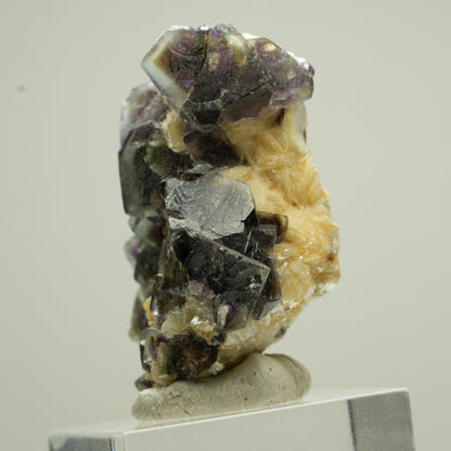 Bunte Phantom Fluorit Würfel, Schörl Turmalin, Muskovit Erongo, Namibia 40*30*22mm #13809