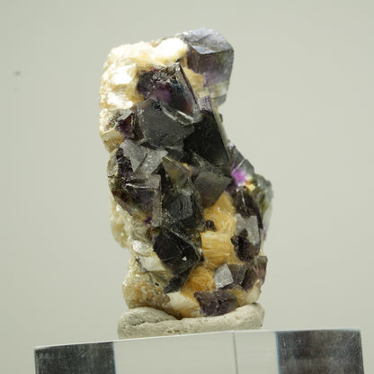 Bunte Phantom Fluorit Würfel, Schörl Turmalin, Muskovit Erongo, Namibia 40*30*22mm #13809