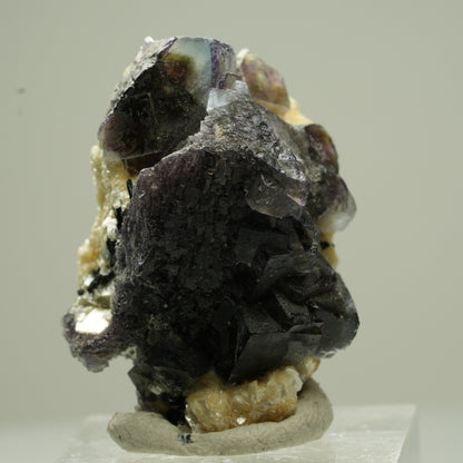 Bunte Phantom Fluorit Würfel, Schörl Turmalin, Muskovit Erongo, Namibia 34*27*27mm #13810