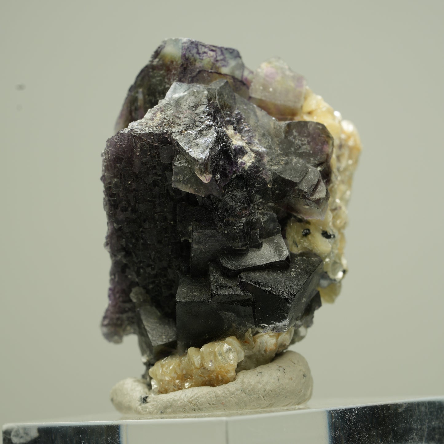 Bunte Phantom Fluorit Würfel, Schörl Turmalin, Muskovit Erongo, Namibia 34*27*27mm #13810