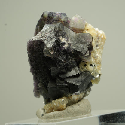 Bunte Phantom Fluorit Würfel, Schörl Turmalin, Muskovit Erongo, Namibia 34*27*27mm #13810