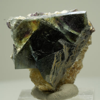 Bunte Phantom Fluorit, Schörl Turmalin, Hyalit Opal, Muskovit Erongo, Namibia 33*32*27mm #13811