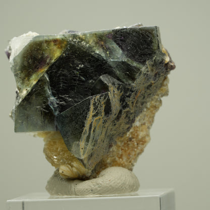 Bunte Phantom Fluorit, Schörl Turmalin, Hyalit Opal, Muskovit Erongo, Namibia 33*32*27mm #13811