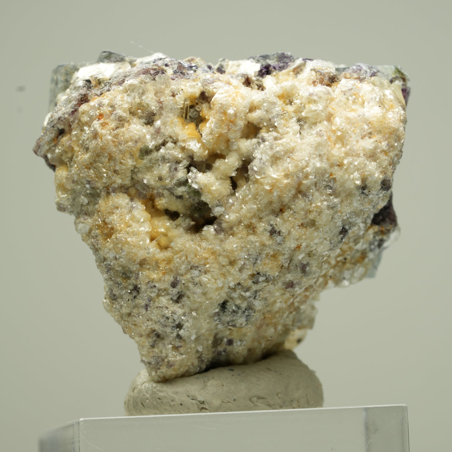 Bunte Phantom Fluorit, Schörl Turmalin, Hyalit Opal, Muskovit Erongo, Namibia 33*32*27mm #13811