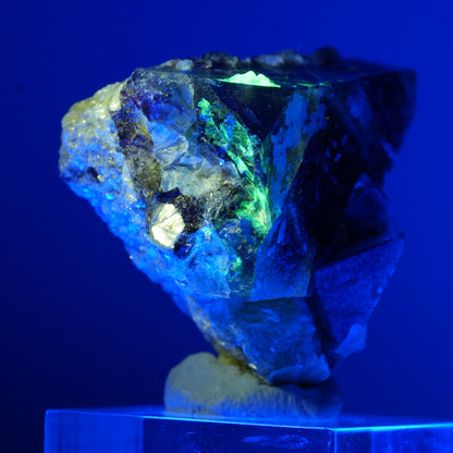 Bunte Phantom Fluorit, Schörl Turmalin, Hyalit Opal, Muskovit Erongo, Namibia 33*32*27mm #13811
