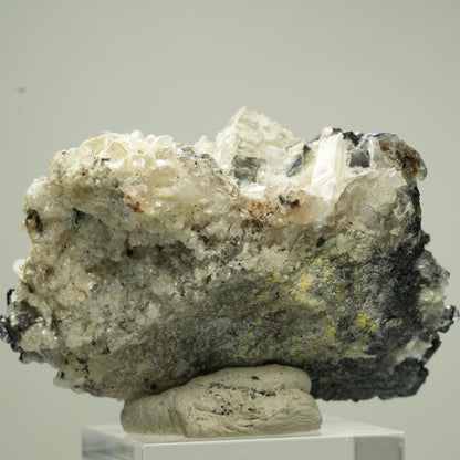 Bunte Phantom Fluorit, Schörl, Hyalit, Rauchquarz, Muskovit Erongo, Namibia 49*38*34mm #13813