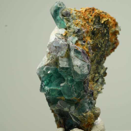 Klare Phantom Fluorit Würfel, grün blau auf Schörl Turmalin Erongo, Namibia 42*24*23mm #13815
