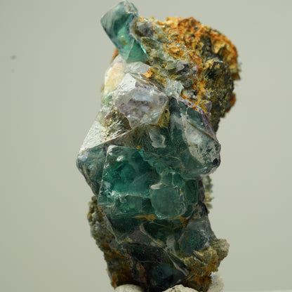 Klare Phantom Fluorit Würfel, grün blau auf Schörl Turmalin Erongo, Namibia 42*24*23mm #13815