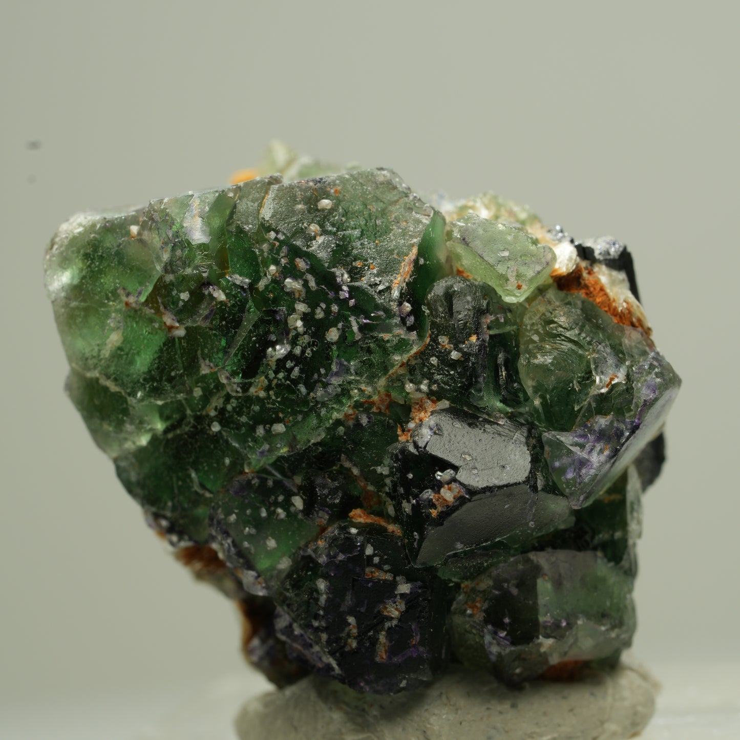 Phantom Fluorit Würfel, Schörl Turmalin, Muskovit Erongo, Namibia 28*23*21mm #13816