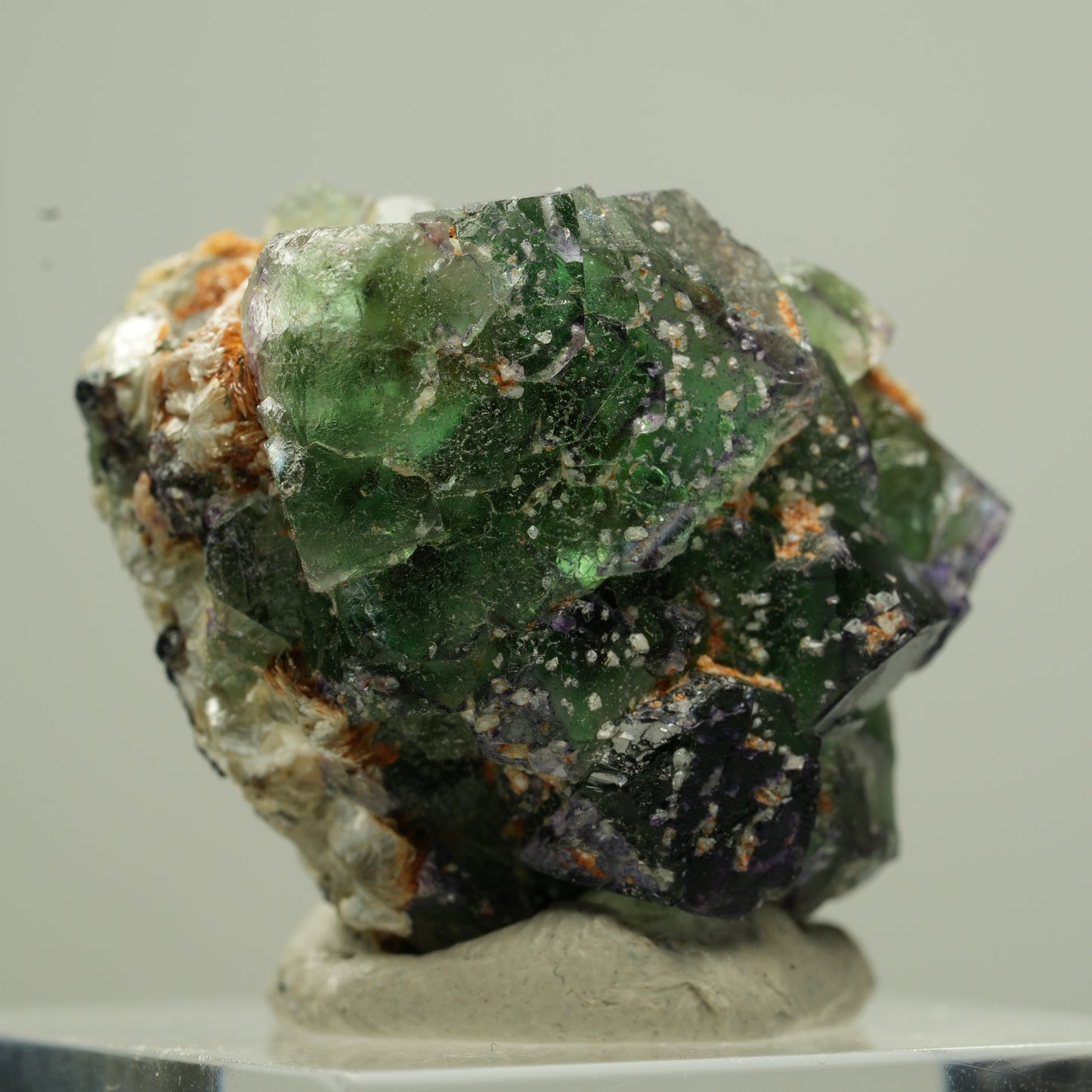 Phantom Fluorit Würfel, Schörl Turmalin, Muskovit Erongo, Namibia 28*23*21mm #13816