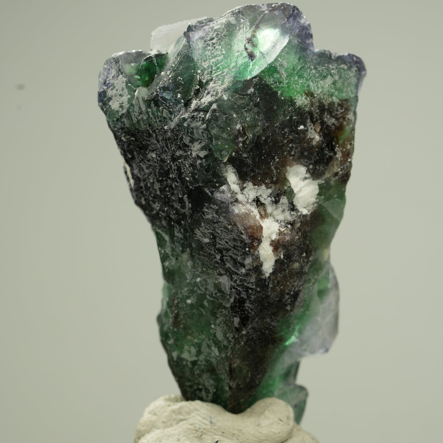 Klare Phantom Fluorit Würfel, Muskovit Stufe Erongo, Namibia 50*28*21mm #13820