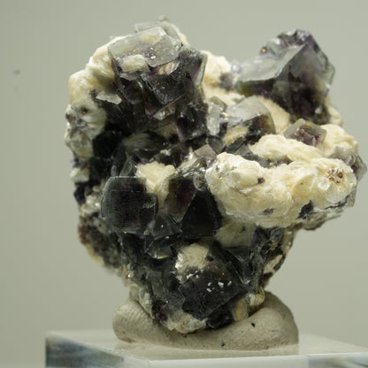 Bunte Phantom Fluorit Würfel, Schörl Turmalin, Muskovit Erongo, Namibia 39*36*29mm #13821