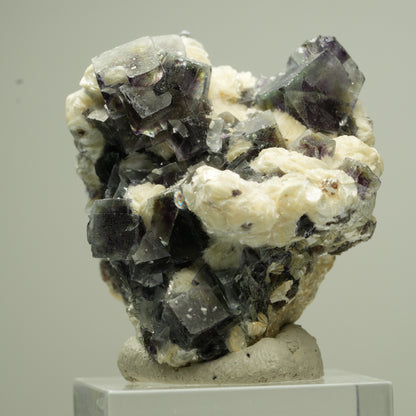 Bunte Phantom Fluorit Würfel, Schörl Turmalin, Muskovit Erongo, Namibia 39*36*29mm #13821