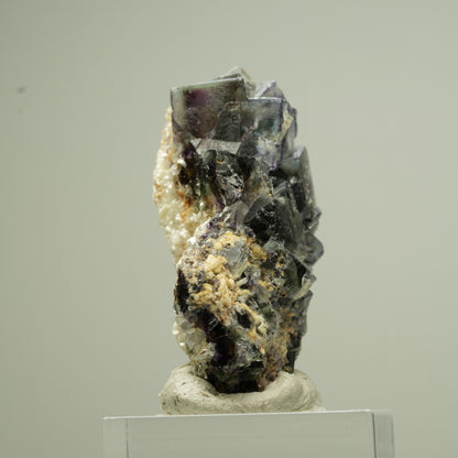 Bunte Phantom Fluorit Würfel, Schörl Turmalin, Muskovit Erongo, Namibia 43*27*19mm #13823