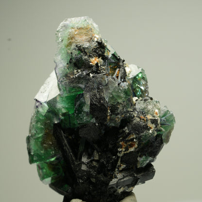 Phantom Fluorit Würfel, Schörl Turmalin, Muskovit Erongo, Namibia 50*37*21mm #13825