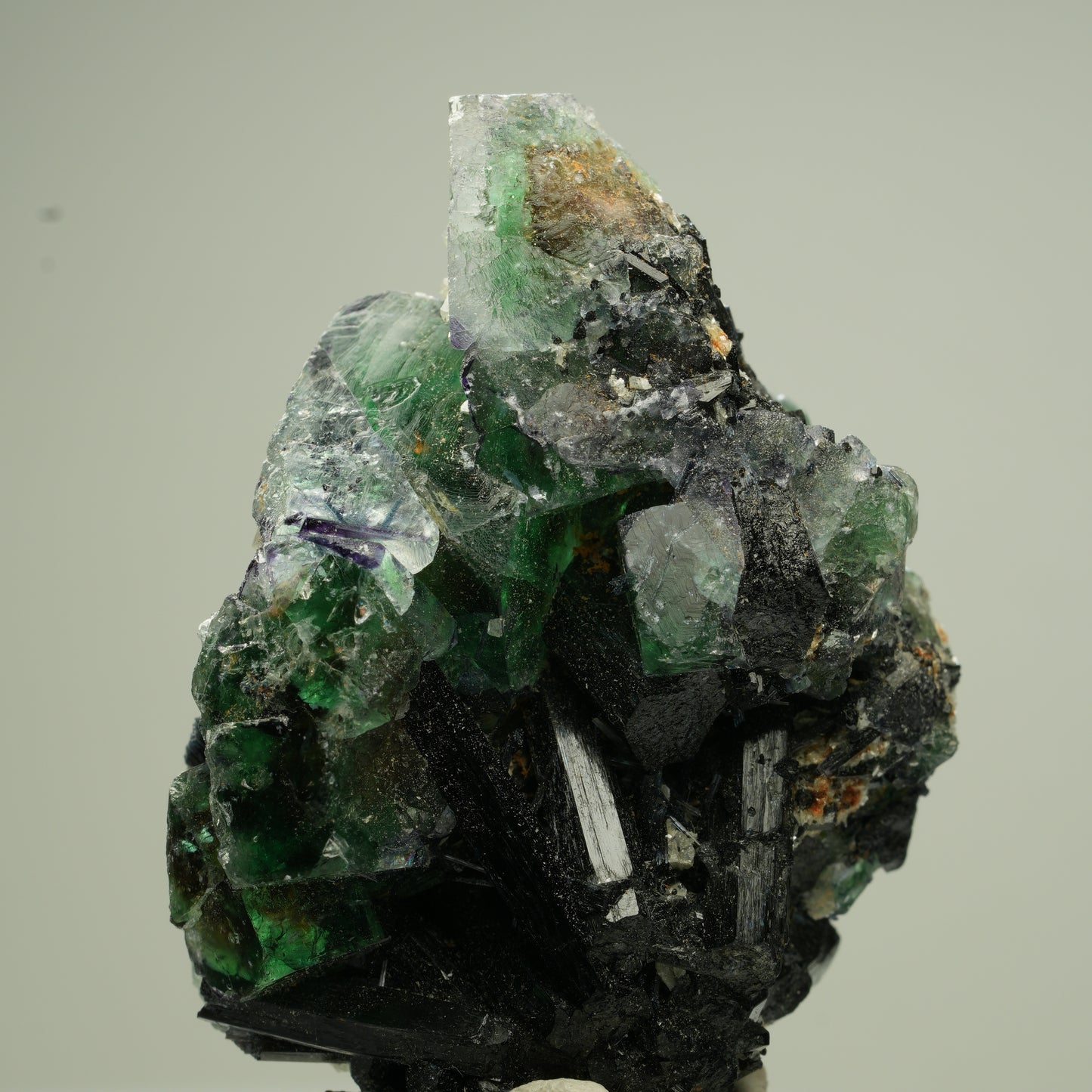 Phantom Fluorit Würfel, Schörl Turmalin, Muskovit Erongo, Namibia 50*37*21mm #13825