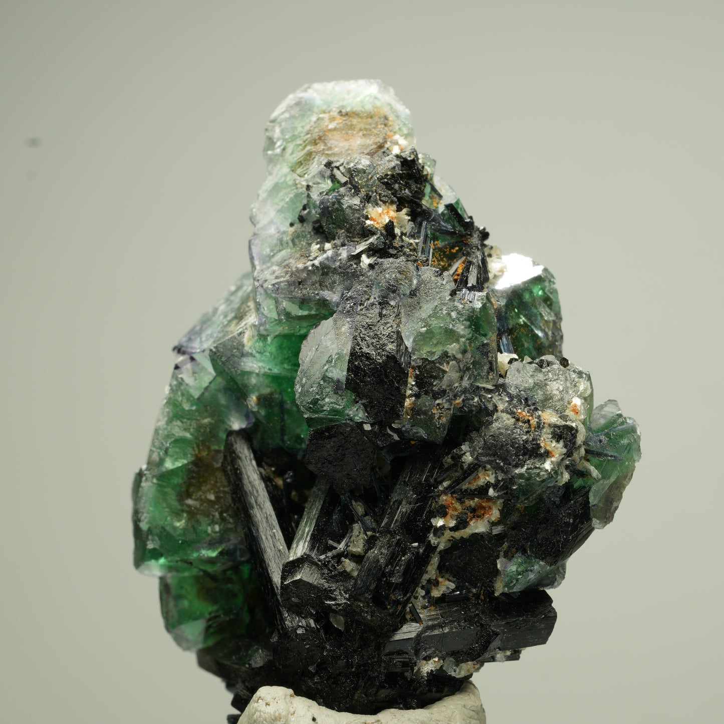 Phantom Fluorit Würfel, Schörl Turmalin, Muskovit Erongo, Namibia 50*37*21mm #13825