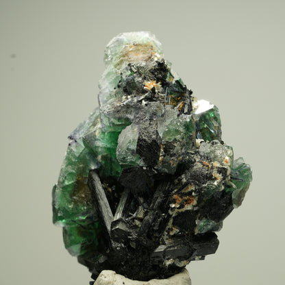 Phantom Fluorit Würfel, Schörl Turmalin, Muskovit Erongo, Namibia 50*37*21mm #13825