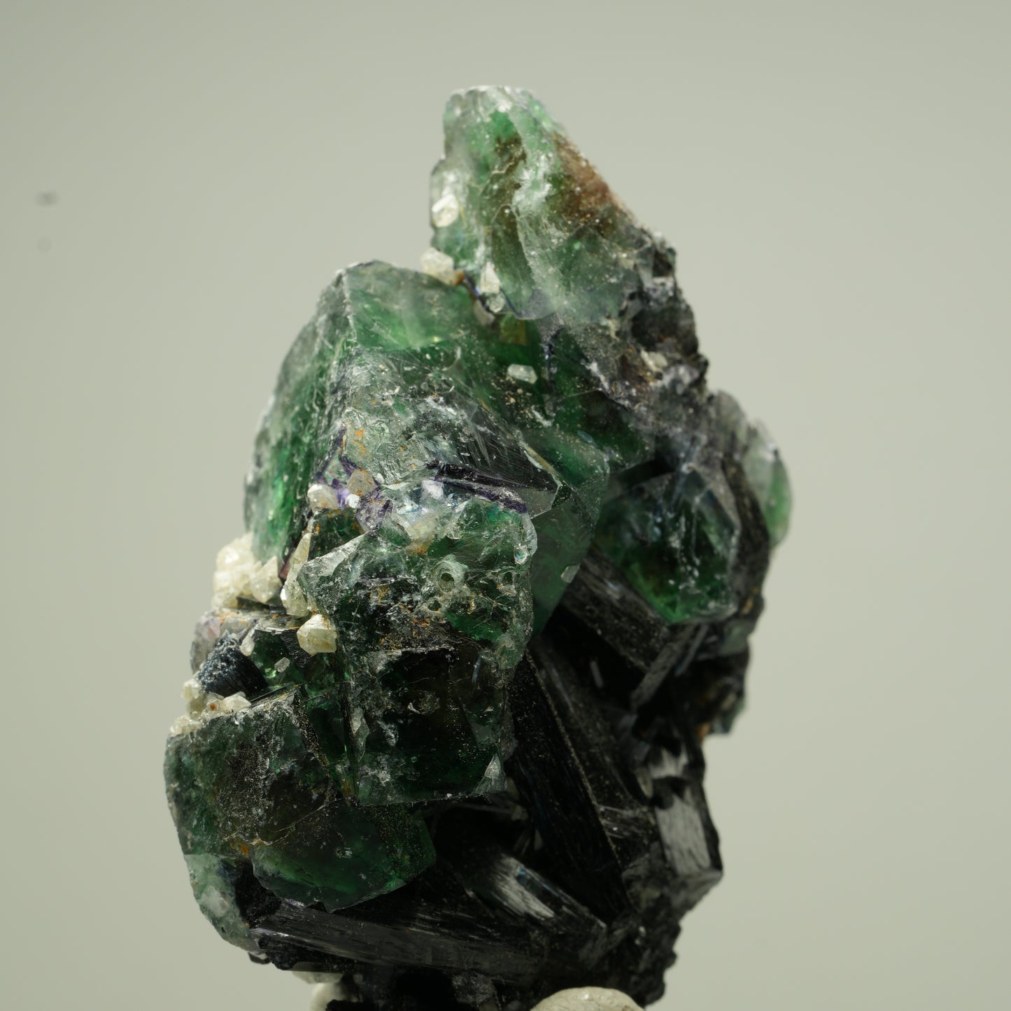 Phantom Fluorit Würfel, Schörl Turmalin, Muskovit Erongo, Namibia 50*37*21mm #13825
