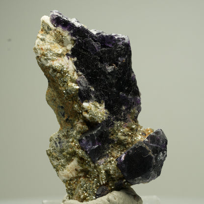 Bunte Phantom Fluorit Würfel, Schörl Turmalin, Muskovit Erongo, Namibia 50*26*24mm #13826