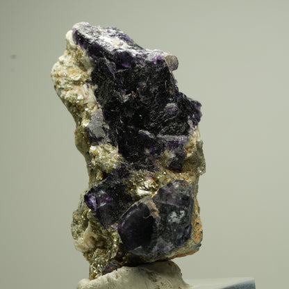 Bunte Phantom Fluorit Würfel, Schörl Turmalin, Muskovit Erongo, Namibia 50*26*24mm #13826