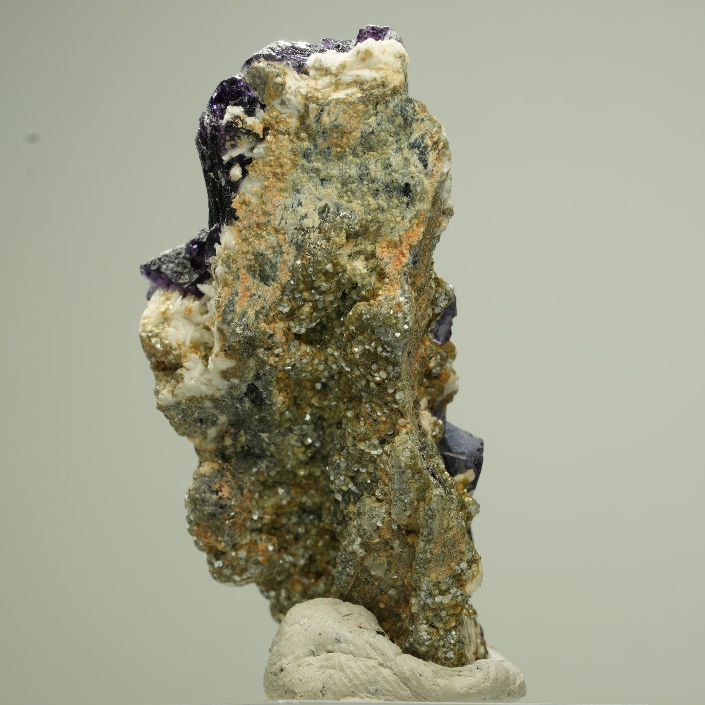 Bunte Phantom Fluorit Würfel, Schörl Turmalin, Muskovit Erongo, Namibia 50*26*24mm #13826