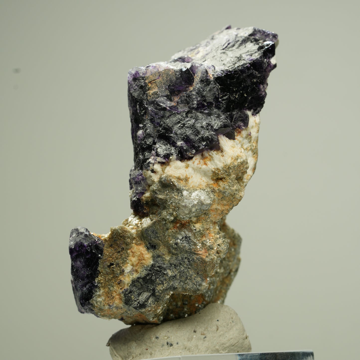 Bunte Phantom Fluorit Würfel, Schörl Turmalin, Muskovit Erongo, Namibia 50*26*24mm #13826