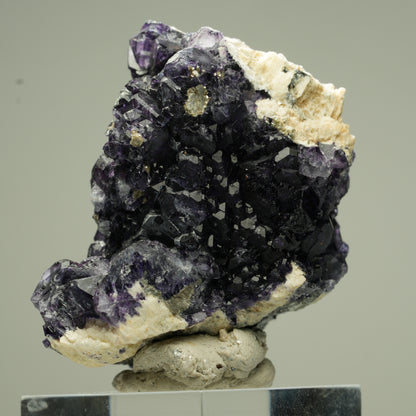 Seltene Phantom Fluorit, Orthoklas, Hyalit Opal Stufe Erongo, Namibia 44*38*34mm #13830