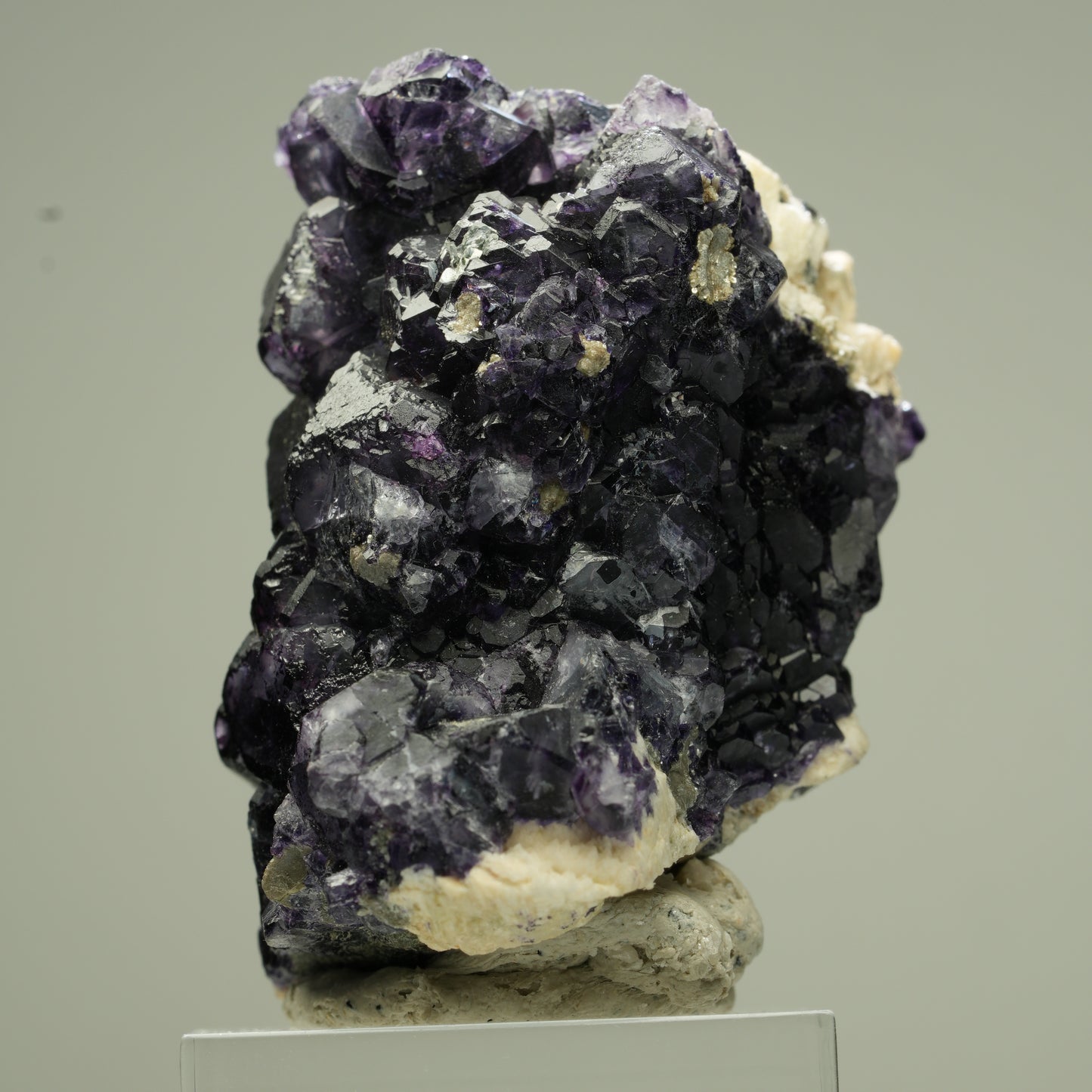 Seltene Phantom Fluorit, Orthoklas, Hyalit Opal Stufe Erongo, Namibia 44*38*34mm #13830