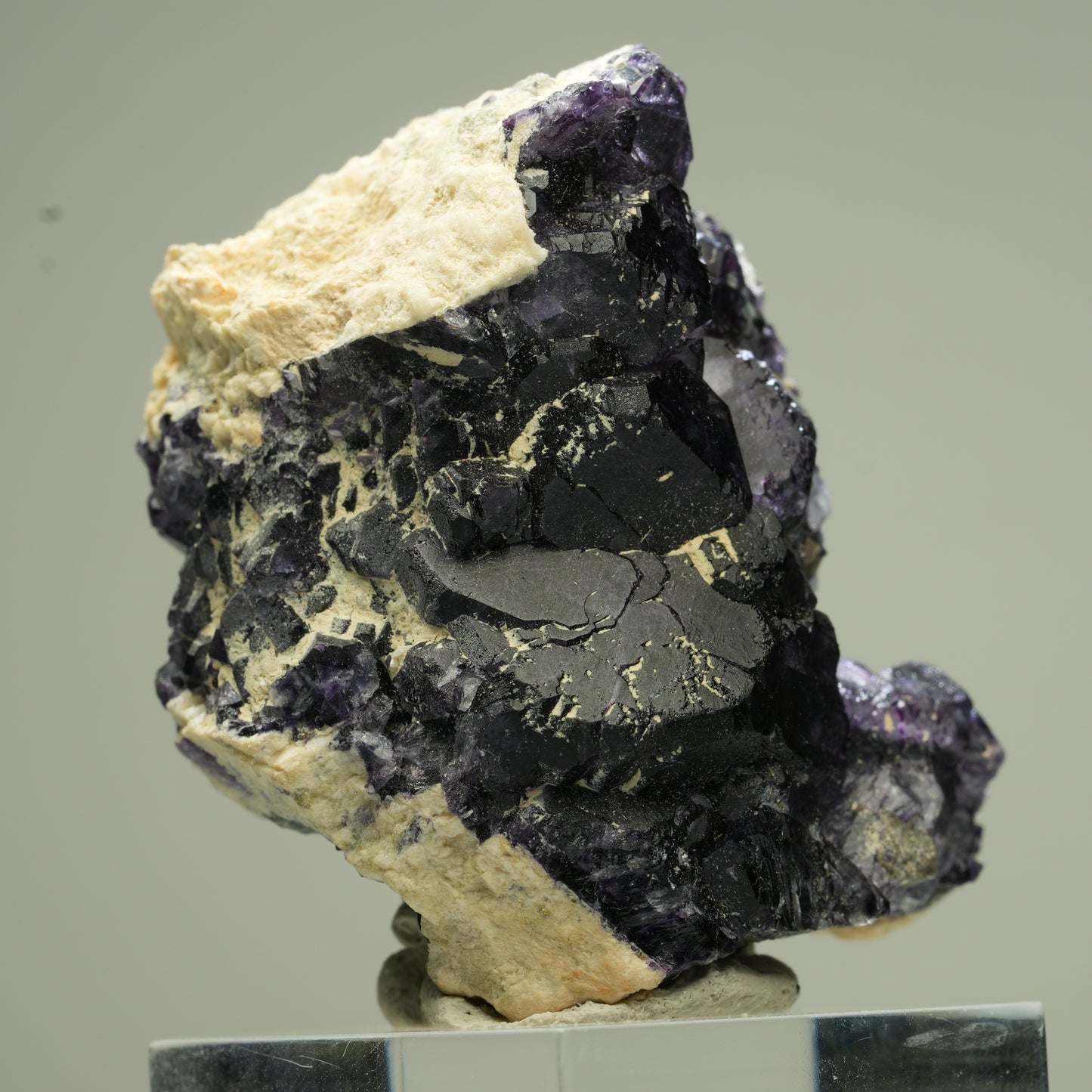 Seltene Phantom Fluorit, Orthoklas, Hyalit Opal Stufe Erongo, Namibia 44*38*34mm #13830