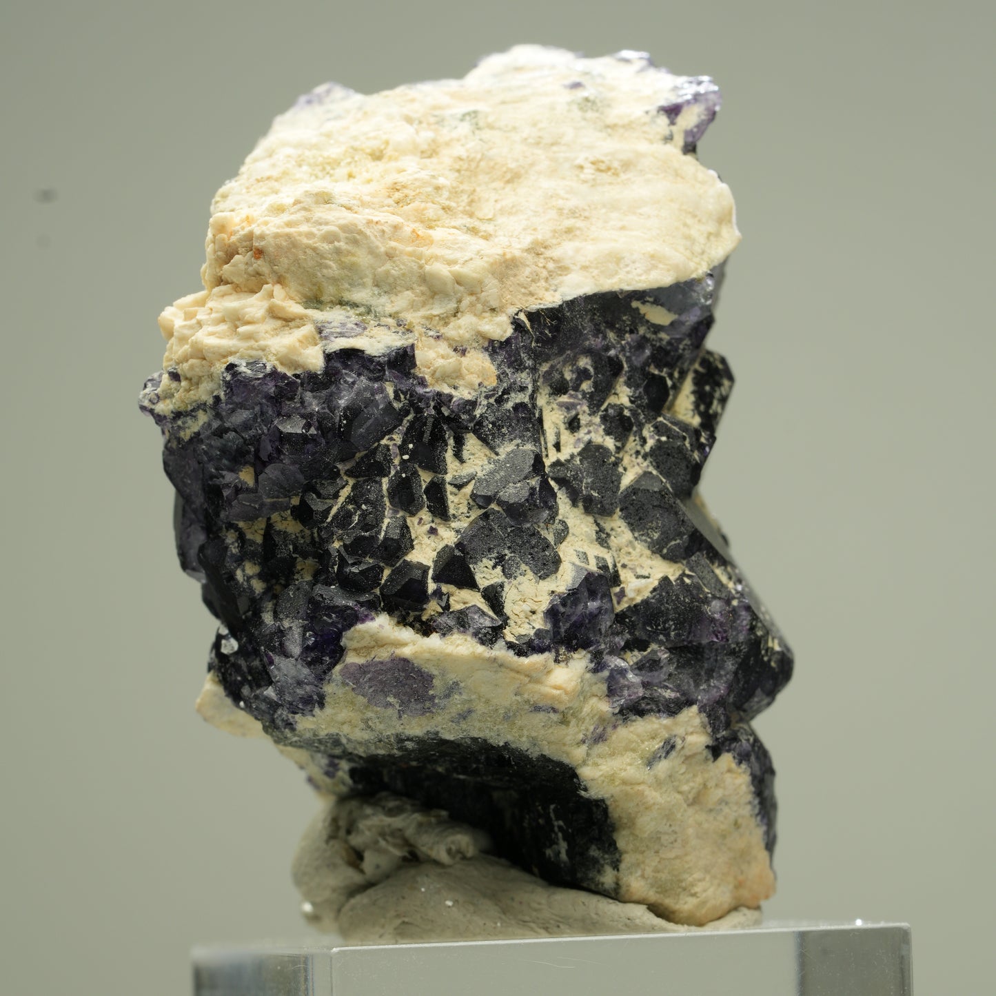 Seltene Phantom Fluorit, Orthoklas, Hyalit Opal Stufe Erongo, Namibia 44*38*34mm #13830