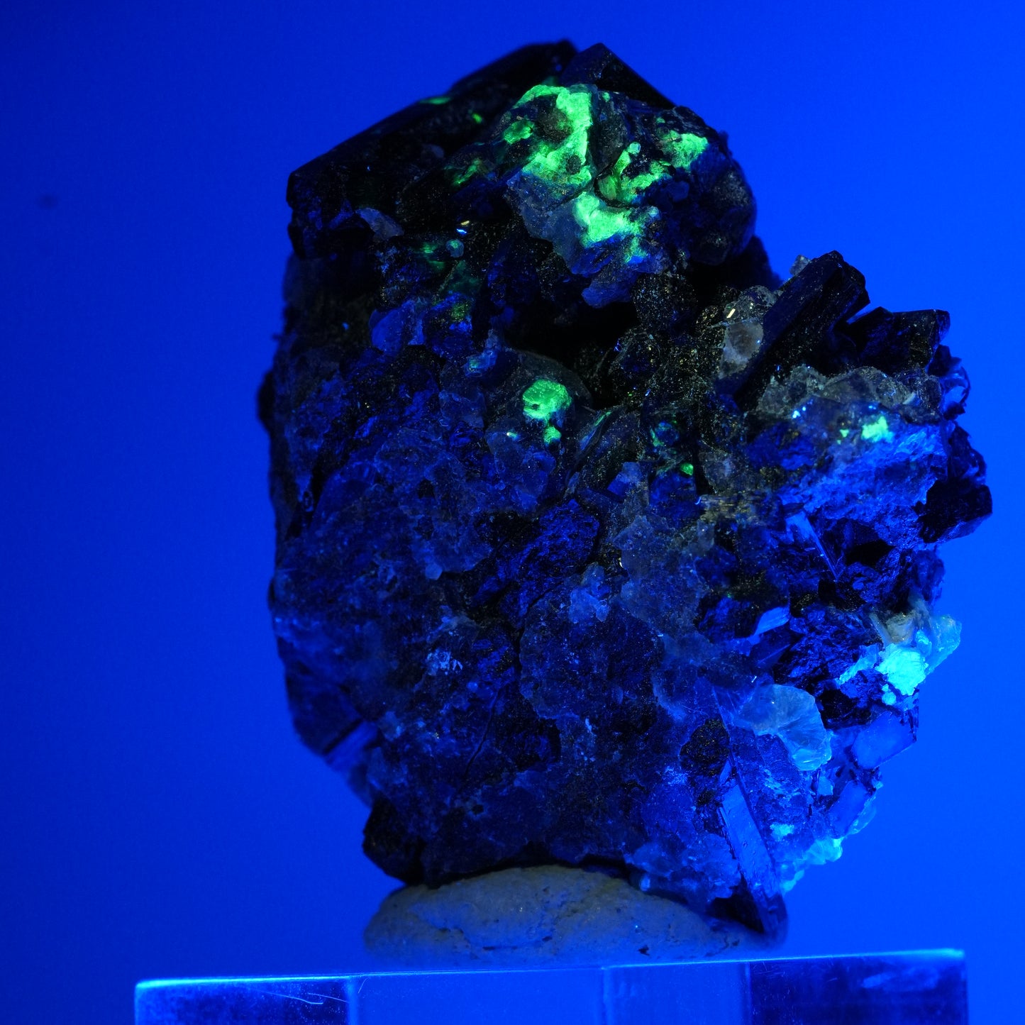 Bunte Phantom Fluorit, Schörl Turmalin, Hyalit Opal, Muskovit Erongo, Namibia 46*44*31mm #13832