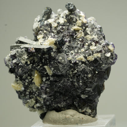 Bunte Phantom Fluorit, Schörl Turmalin, Hyalit Opal, Muskovit Erongo, Namibia 46*44*31mm #13832