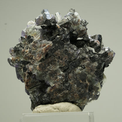Bunte Phantom Fluorit, Schörl Turmalin, Hyalit Opal, Muskovit Erongo, Namibia 46*44*31mm #13832