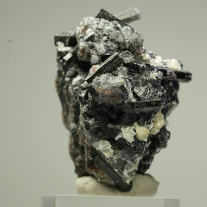 Bunte Phantom Fluorit, Schörl Turmalin, Hyalit Opal, Muskovit Erongo, Namibia 46*44*31mm #13832